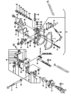  Двигатель Yanmar 3TNV76-SNS2, узел -  Регулятор оборотов 