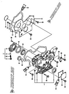  Двигатель Yanmar 3TNV88-SDB, узел -  Корпус редуктора 