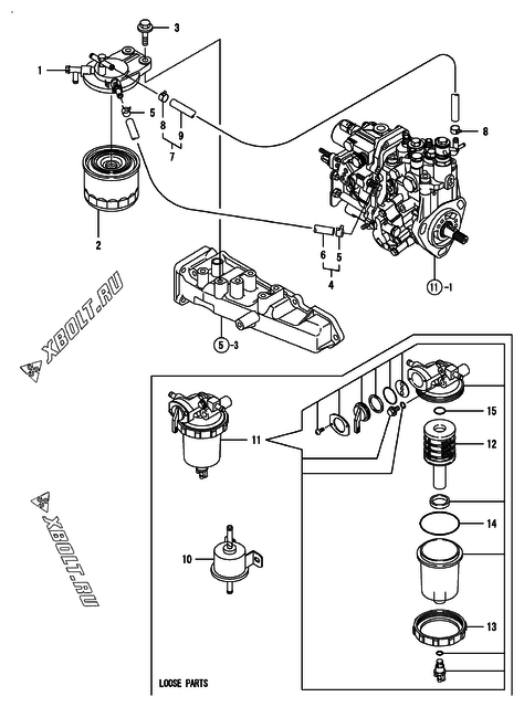  Топливопровод двигателя Yanmar 3TNV88-SDB