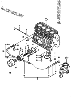  Двигатель Yanmar 4TNV84T-GKMR, узел -  Система смазки 