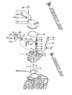  Двигатель Yanmar L48AE-DRWEYI, узел -  Головка блока цилиндров (ГБЦ) 