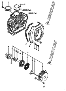 Двигатель Yanmar L48AE-DRWEYI, узел -  Пусковое устройство 