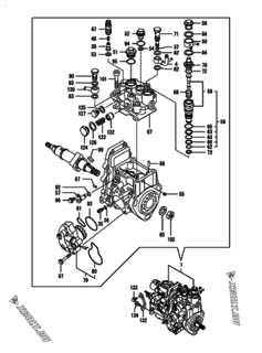  Двигатель Yanmar 4TNV88-XKMR, узел -  Топливный насос высокого давления (ТНВД) 