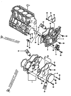  Двигатель Yanmar 4TNV94L-SXZ, узел -  Корпус редуктора 