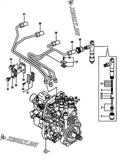  Двигатель Yanmar 4TNV94L-SXZ, узел -  Форсунка 