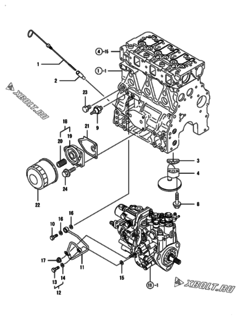  Двигатель Yanmar 3TNV82A-SDB, узел -  Система смазки 
