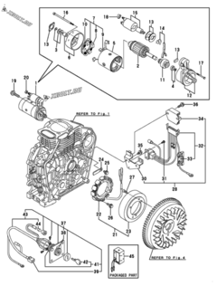  Двигатель Yanmar L100V6EA1C1EAMT, узел -  Стартер и генератор 