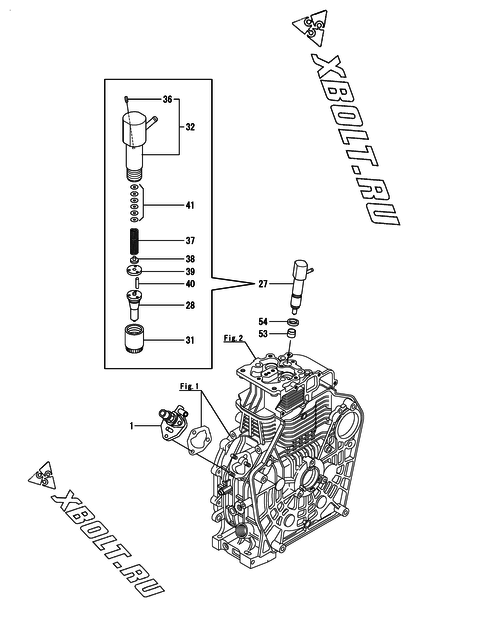  Топливный насос высокого давления (ТНВД) и форсунка двигателя Yanmar L100V6EC2C9EA