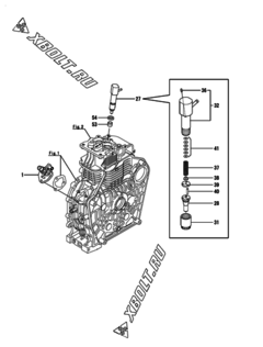  Двигатель Yanmar L100V6CA2C5EA13, узел -  Топливный насос высокого давления (ТНВД) и форсунка 