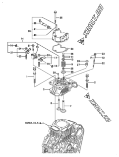  Двигатель Yanmar L100V6EN9C9EAMA, узел -  Головка блока цилиндров (ГБЦ) 