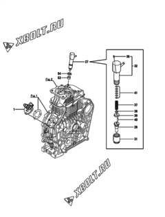  Двигатель Yanmar L100V6EN9C9EAMA, узел -  Топливный насос высокого давления (ТНВД) и форсунка 