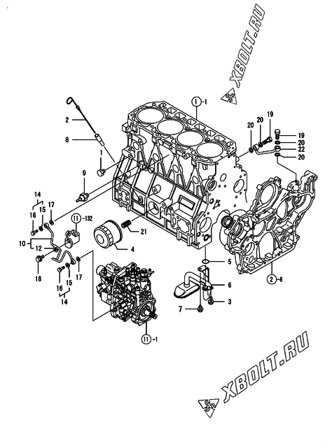  Система смазки двигателя Yanmar 4TNV98-NDI