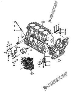  Двигатель Yanmar 4TNV98-NDI, узел -  Система смазки 