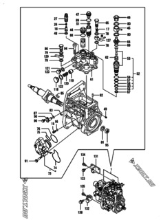  Двигатель Yanmar 4TNV98-NDI, узел -  Топливный насос высокого давления (ТНВД) 