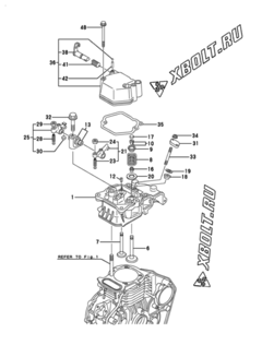  Двигатель Yanmar L48AE-DRBOYI, узел -  Головка блока цилиндров (ГБЦ) 