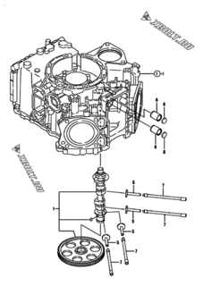  Двигатель Yanmar 2V750-CVFE, узел -  Распредвал 