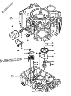  Двигатель Yanmar 2V750-CVFE, узел -  Система смазки 