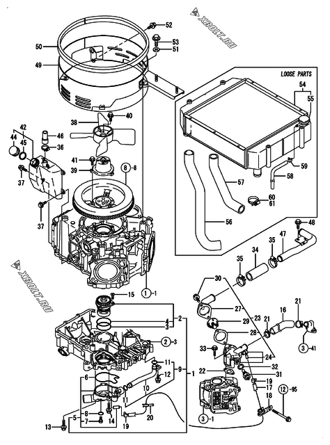  Система водяного охлаждения двигателя Yanmar 2V750-CVFE