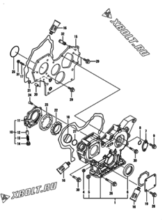  Двигатель Yanmar 3TNV84T-GMG, узел -  Корпус редуктора 