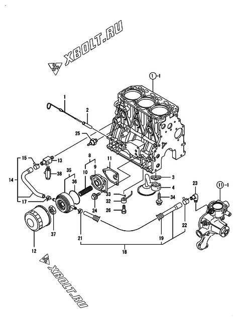  Система смазки двигателя Yanmar 3TNV84T-GMG