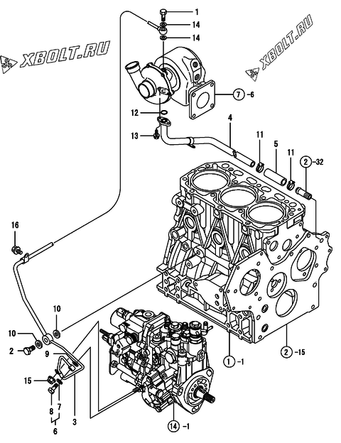  Система смазки двигателя Yanmar 3TNV84T-GMG