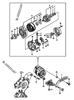  Двигатель Yanmar 4TNV88-XGP, узел -  Генератор 