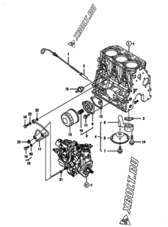  Двигатель Yanmar 3TNV88-KVA, узел -  Система смазки 