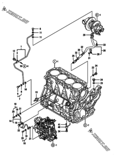  Двигатель Yanmar 4TNV98T-GKL, узел -  Система смазки 