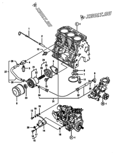  Двигатель Yanmar 3TNV88-XGP, узел -  Система смазки 