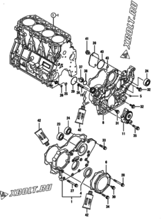 Двигатель Yanmar 4TNV98-XAT, узел -  Корпус редуктора 