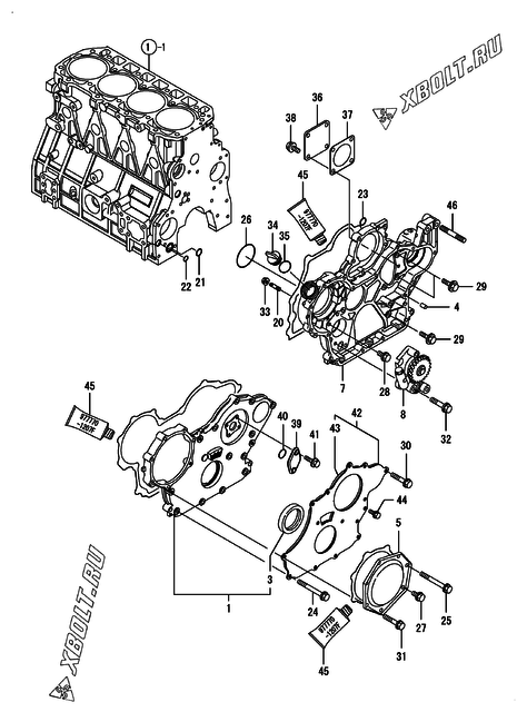  Корпус редуктора двигателя Yanmar 4TNV98-XKMR