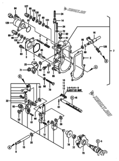  Двигатель Yanmar 3TNV76-GGEHR, узел -  Регулятор оборотов 