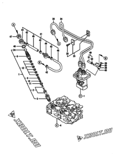  Двигатель Yanmar 2TNE68-CMC, узел -  Форсунка 
