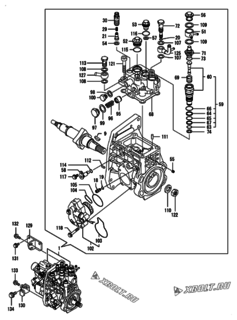  Двигатель Yanmar 4TNV98T-NDI, узел -  Топливный насос высокого давления (ТНВД) 