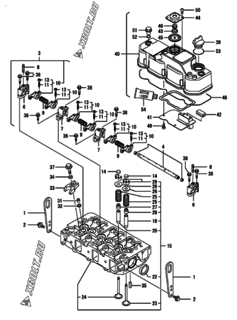  Двигатель Yanmar 3TNV88-SZY, узел -  Головка блока цилиндров (ГБЦ) 