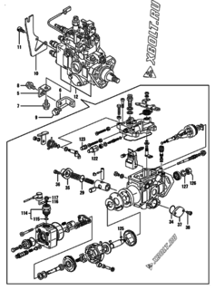 Двигатель Yanmar 4TNE92-HRJ, узел -  Топливный насос высокого давления (ТНВД) 