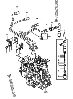  Двигатель Yanmar 4TNV98T-SFN, узел -  Форсунка 