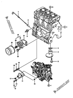 Двигатель Yanmar 3TNV82A-GMG2, узел -  Система смазки 