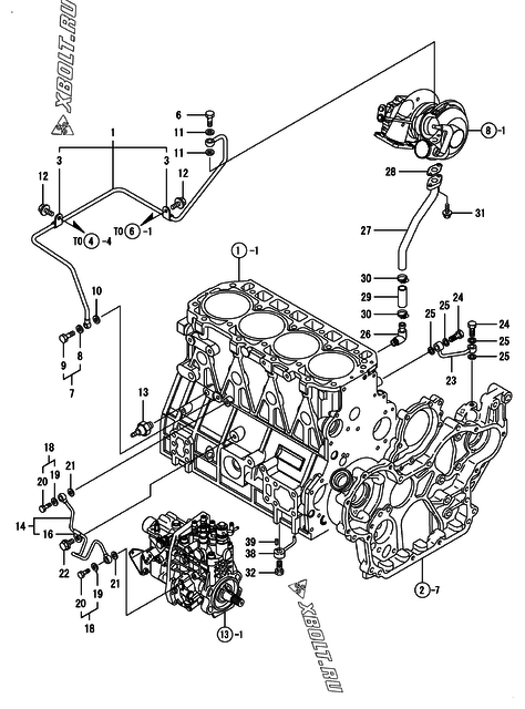  Система смазки двигателя Yanmar 4TNV98T-NKTC