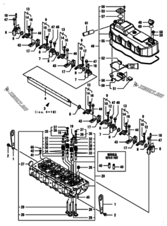  Двигатель Yanmar 4TNV84T-GGEHC, узел -  Головка блока цилиндров (ГБЦ) 