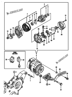  Двигатель Yanmar 4TNV88-BPNKR, узел -  Генератор 
