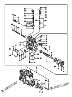  Двигатель Yanmar 2TNV70-PSU, узел -  Топливный насос высокого давления (ТНВД) 