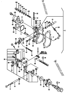  Двигатель Yanmar 3TNV76-HMF, узел -  Регулятор оборотов 