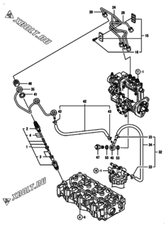  Двигатель Yanmar 3TNV76-HMF, узел -  Форсунка 