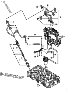  Двигатель Yanmar 3TNV70-HMG, узел -  Форсунка 