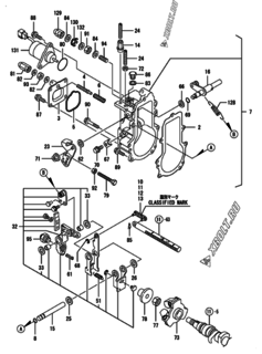  Двигатель Yanmar 3TNV70-GMG, узел -  Регулятор оборотов 
