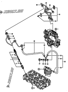  Двигатель Yanmar 3TNV76-CCSF, узел -  Форсунка 