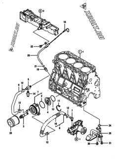  Двигатель Yanmar 4TNV98T-ZPDS, узел -  Система смазки 