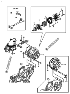  Двигатель Yanmar 4TNV98-ZWDB7, узел -  Генератор 