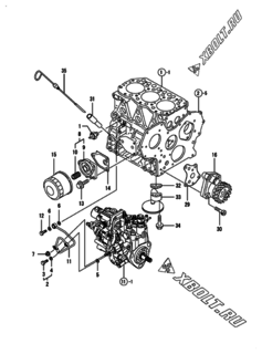  Двигатель Yanmar 3TNV82A-BPDB, узел -  Система смазки 